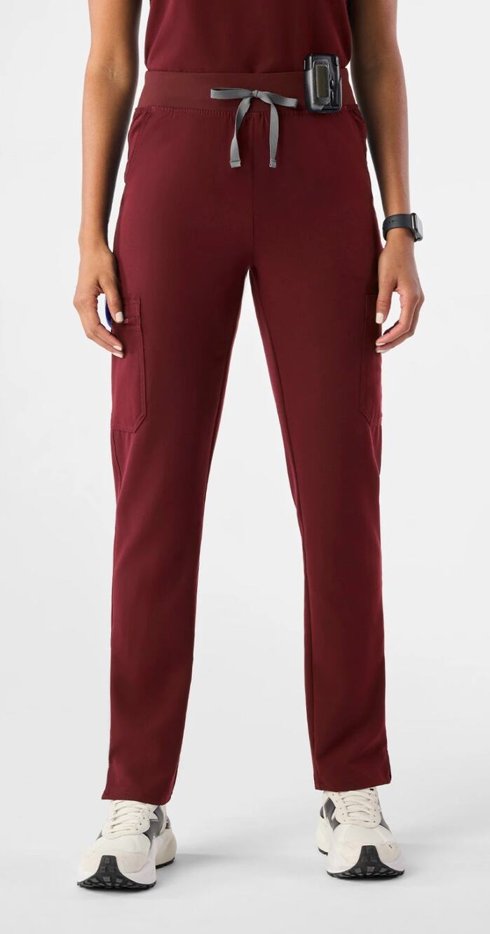 Yola High-Rise Slim Scrub Pant™ XS/T Burgundy NWOT